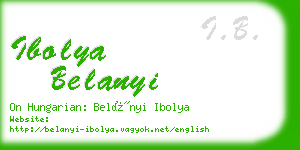 ibolya belanyi business card